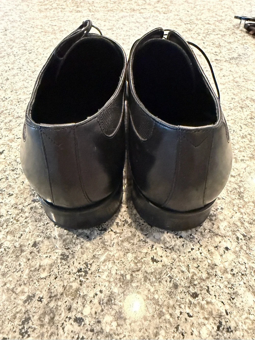 Louis Vuitton Black Leather Lace-Up Oxfords
